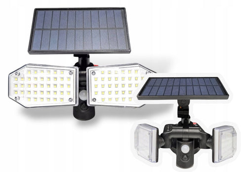 MOCNA LAMPA SOLARNA LED ZEWNĘTRZNA ULICZNA z CZUJNIKIEM, PARKING, PODJAZD