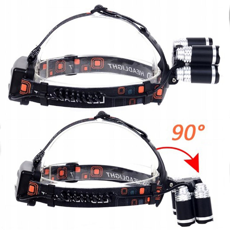 LATARKA CZOŁOWA CZOŁÓWKA AKUMULATOROWA 5x LED CZOŁÓWKA MOCNA Wodoodporna