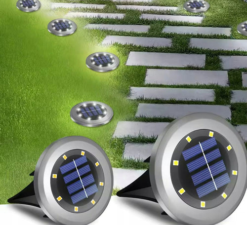 Lampa Solarna 12SZT OGRODOWA WBIJANA z Czujnikiem ZMIERZCHU TRAWNIK 8LED
