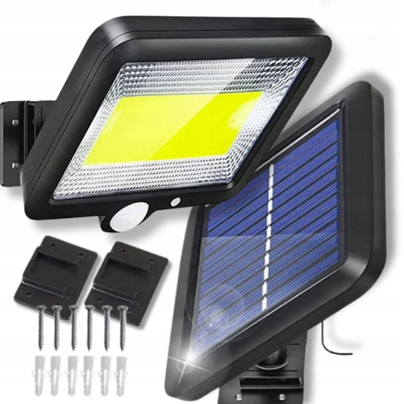 ŚCIENNA ULICZNA LAMPA SOLARNA Z CZUJNIKIEM ZASILANA SŁOŃCEM LED COB IP65