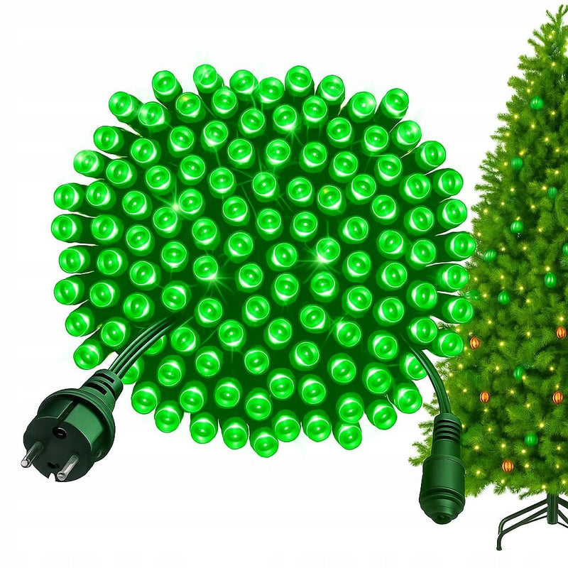 LAMPKI CHOINKOWE 1000 LED ZEWNĘTRZNE ZIELONE EFEKTY FLASH