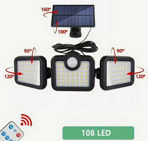 LAMPA SOLARNA 3w1 LED COB OSOBNY PANEL CZUJNIK RUCHU ZMIERZCHU MOCNY