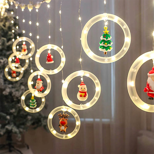 KURTYNA ŚWIETLNA GIRLANDA ŚWIĄTECZNA NA OKNO BALKON LAMPKI CHOINKOWE SOPLE
