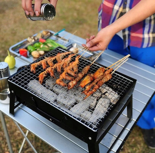 Grill Węglowy Turystyczny Składany Przenośny Walizka BBQ Grill Turystycz