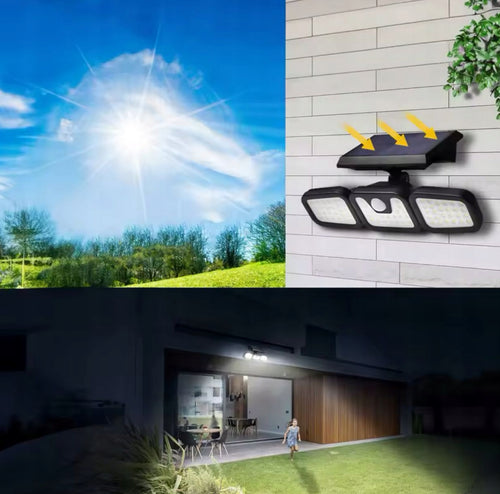 LAMPA SOLARNA 3w1 LED BLUEHOME CZUJNIK RUCHU ZMIERZCHU MOCNA