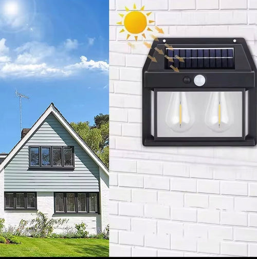 LAMPA SOLARNA KINKIET 2 ŻARÓWKI LED