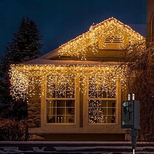 EFEKT FLASH SOPLE 300 LED CIEPŁY BIAŁY LAMPKI DEKORACYJNE KURTYNA ŚWIETLNA