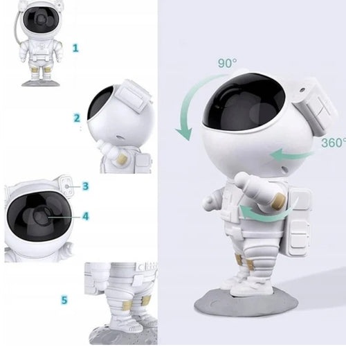 PROJEKTOR GWIAZD ASTRONAUTA Dla Dzieci Lampka Nocna Rzutnik Led Laserowy