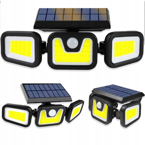 LAMPA SOLARNA 3w1 LED COB OSOBNY PANEL CZUJNIK RUCHU ZMIERZCHU MOCNY