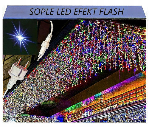 SOPLE 300LED kolorowe ZEWNĘTRZNA LAMPKI CHOINKOWE ISKRY FLASH