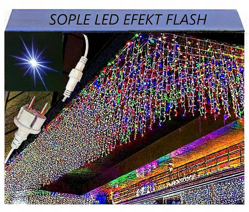 SOPLE 300LED kolorowe ZEWNĘTRZNA LAMPKI CHOINKOWE ISKRY FLASH