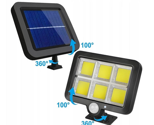 LAMPA SOLARNA LED Z CZUJNIKIEM RUCHU+ PILOT ZEWNĘTRZNA/WEWN. OSOBNY PANEL