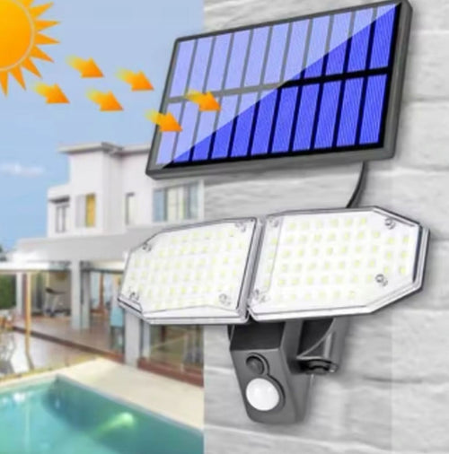 MOCNA LAMPA SOLARNA LED ZEWNĘTRZNA ULICZNA z CZUJNIKIEM, PARKING, PODJAZD