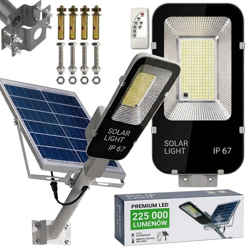 LAMPA SOLARNA ULICZNA LED ZEWNĘTRZNA CZUJNIK ZMIERZCHU UCHWYT PILOT 1000 W