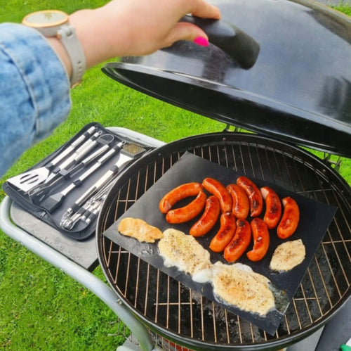 MATA DO GRILLA BBQ 4szt. TEFLON WIELORAZOWA TACKA 33 x 40 cm PIECZENIE