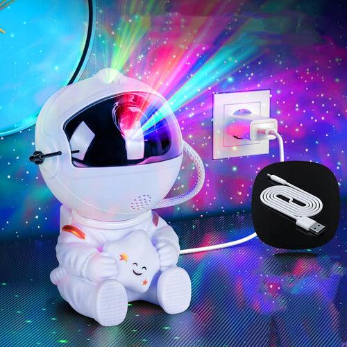 PROJEKTOR GWIAZD ASTRONAUTA LAMPKA NOCNA RZUTNIK DLA DZIECKA KOSMOS PILOT