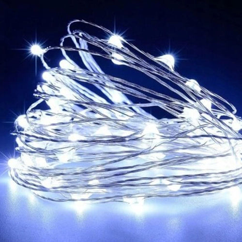 LAMPKI DRUCIKI 500LED 50M BIAŁY ZIMNY CHOINKOWE ŚWIATEŁKA ŻYŁKI NA PRĄD