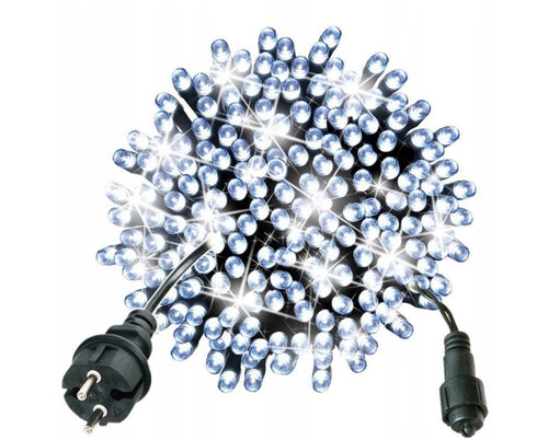 LAMPKI CHOINKOWE 500 LED ZEWNĘTRZNE EFEKTY FLASH ZIMNY BIAŁY