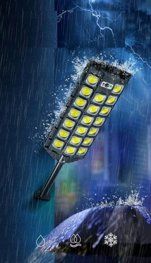 MOCNA LAMPA SOLARNA LED 2200W CZUJNIK ZMIERZCHU ULICZNA Z PILOTEM OGRODOWA