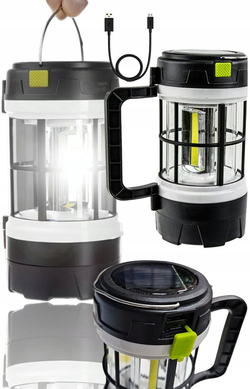 LAMPA KEMPINGOWA NAMIOT BIWAK CAMPING SOLARNA LED USB POWERBANK LATARKA