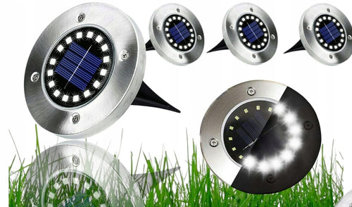 Lampa Solarna 4SZT OGRODOWA 16 LED WBIJANA z Czujnikiem ZMIERZCHU TRAWNIK