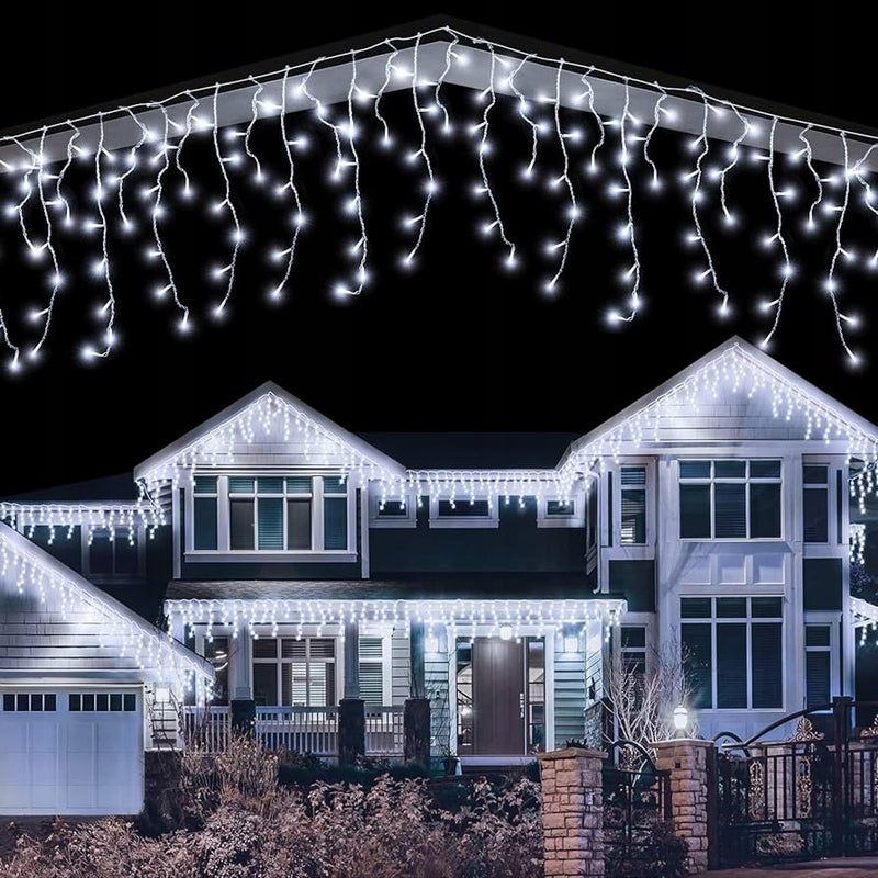 SOPLE 300 LED ZIMNY BIAŁY KURTYNA ŚWIETLNA LAMPKI Z EFEKTEM FLASH FLESH