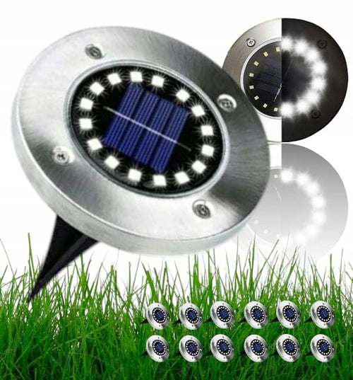 Lampa Solarna 12SZT z Czujnikiem ZMIERZCHU TRAWNIK 16 LED OGRODOWA WBIJANA