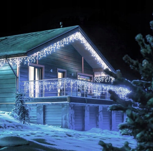 SOPLE 500LED ZIMNY BIAŁY GIRLANDA ZEWNĘTRZNA LAMPKI BALKON ISKRY FLASH