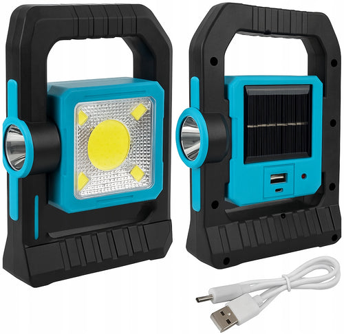 Latarka Solarna LED COB 3W Powerbank Kempingowa USB Rączka Awaryjna
