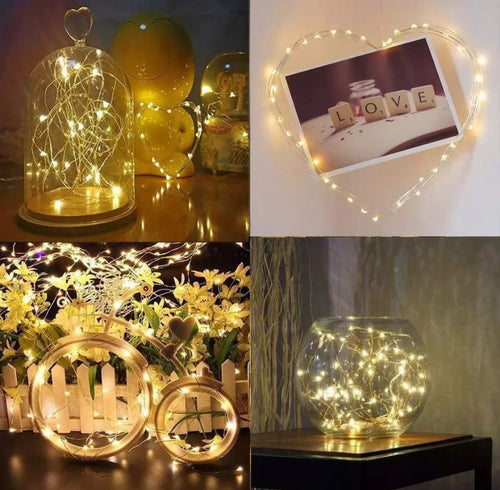 LAMPKI DRUCIKI 100LED CIEPŁY BIAŁY ŚWIATEŁKA MIRKO ŻYŁKI NA BATERIE ŚWIATŁO
