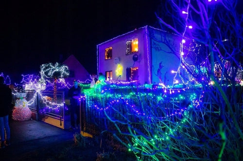 LAMPKI CHOINKOWE 500 LED ZEW/WEW NIEBIESKIE