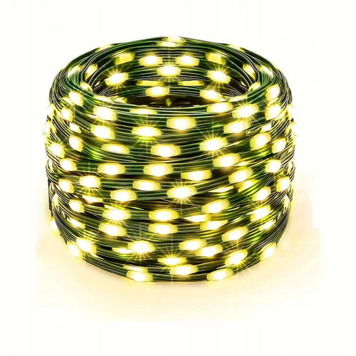 LAMPKI CHOINKOWE DRUCIKI 500LED BIAŁY CIEPŁY ŚWIATEŁKA ŻYŁKI NA PRĄD