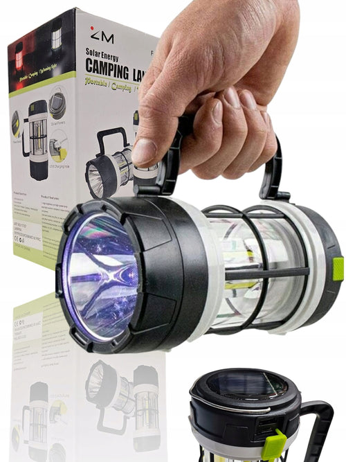 LAMPA KEMPINGOWA NAMIOT BIWAK CAMPING SOLARNA LED USB POWERBANK LATARKA