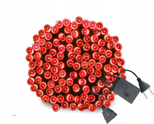 LAMPKI CHOINKOWE ŚWIĄTECZNE Czerwone 300 LED WEWNĘTRZNE ZEWNĘTRZNE