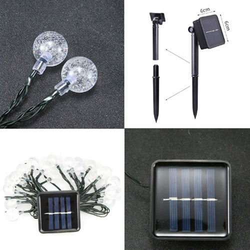 LAMKI SOLARNE GIRLANDA KULE BOMBKI CIEPŁY BIAŁY 6m