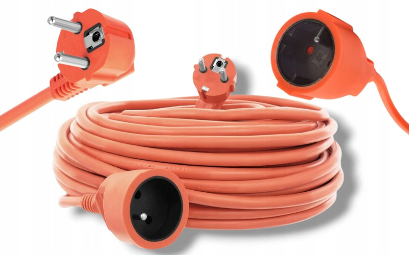 Przedłużacz Budowlany/Ogrodowy 3x2,5mm 50m Gruby POMARAŃCZOWY Certyfikat CE