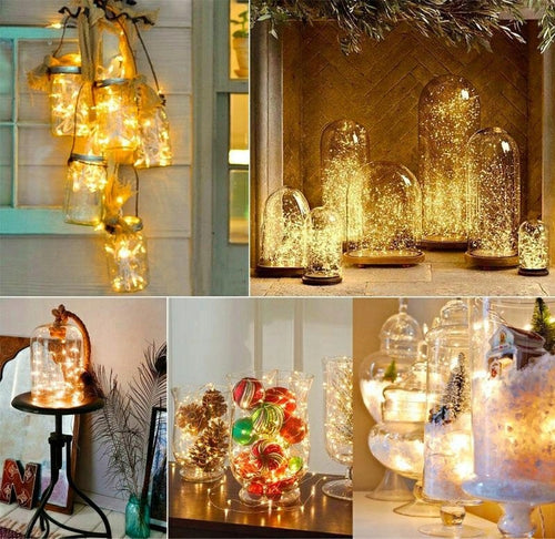 LAMPKI DRUCIKI 100LED CIEPŁY BIAŁY ŚWIATEŁKA MIRKO ŻYŁKI NA BATERIE ŚWIATŁO