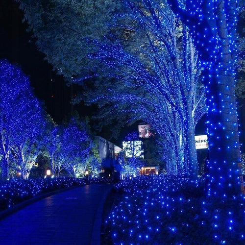 LAMPKI CHOINKOWE 300 LED ZEW/WEW NIEBIESKIE