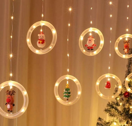 KURTYNA ŚWIETLNA GIRLANDA ŚWIĄTECZNA NA OKNO BALKON LAMPKI CHOINKOWE SOPLE