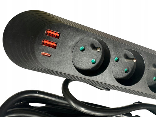 PRZEDŁUŻACZ LISTWA ZASILAJĄCA 5M 3 Gniazda 250V 2xUSB-A 1xUSB-C Ładowarka