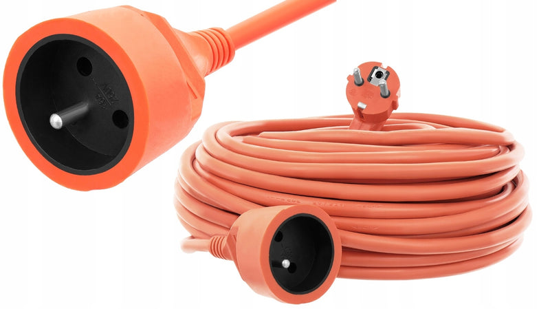 Przedłużacz Budowlany/Ogrodowy 3 x 2,5mm 20m Pomarańczowy Gruby Solidny