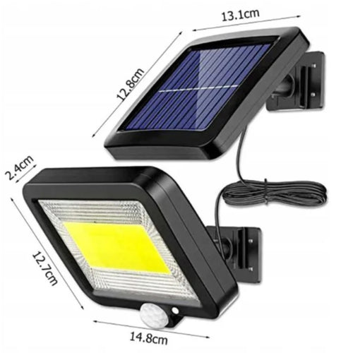 ŚCIENNA ULICZNA LAMPA SOLARNA Z CZUJNIKIEM ZASILANA SŁOŃCEM LED COB IP65