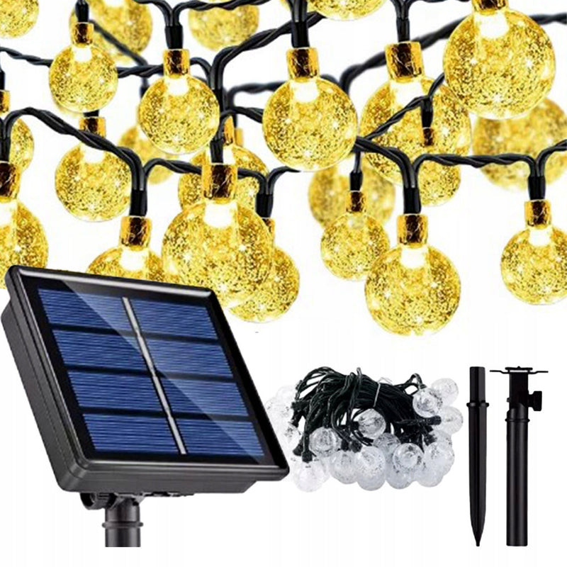LAMKI SOLARNE GIRLANDA KULE BOMBKI CIEPŁY BIAŁY 6m