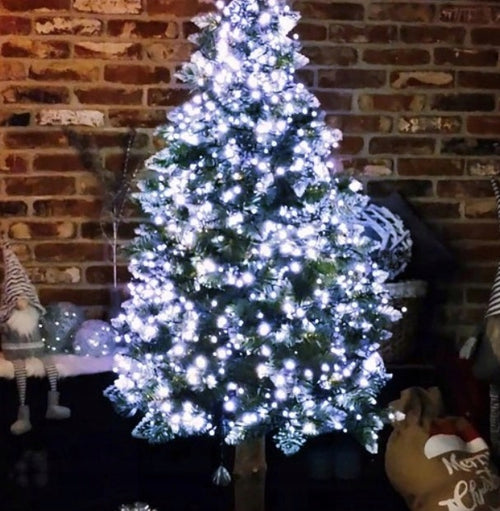 LAMPKI CHOINKOWE 300 LED ZIMNY BIAŁY ŚWIATEŁKA XXL ZEWNĘTRZNE WEWNĘTRZNE