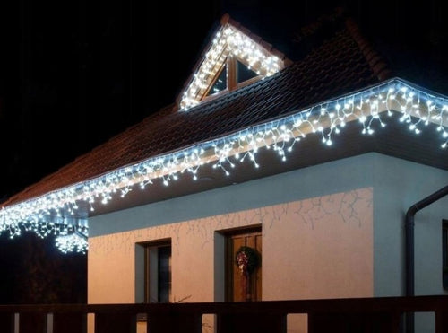 SOPLE 500LED ZIMNY BIAŁY GIRLANDA ZEWNĘTRZNA LAMPKI BALKON ISKRY FLASH