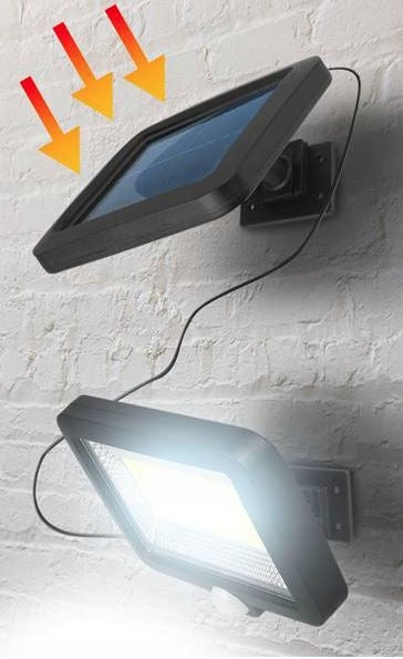 ŚCIENNA ULICZNA LAMPA SOLARNA Z CZUJNIKIEM ZASILANA SŁOŃCEM LED COB IP65