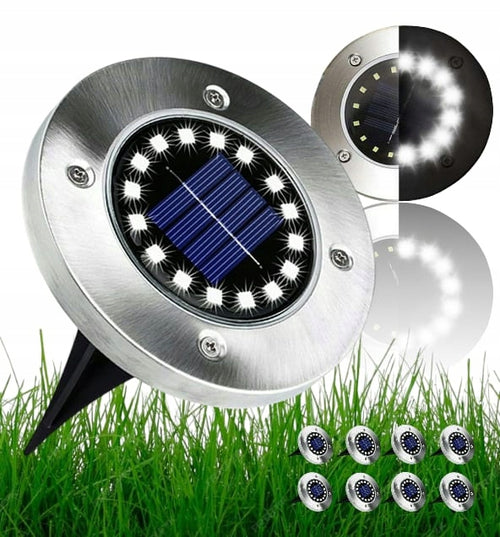 Lampa Solarna 8SZT 16LED OGRODOWA WBIJANA z Czujnikiem ZMIERZCHU TRAWNIKOWA
