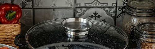 KOMPLET GARNKÓW MARMUROWYCH RONDEL 9 ELEMENTÓW INDUKCJA/GAZ
