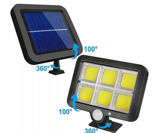 LAMPA SOLARNA LED Z CZUJNIKIEM RUCHU+ PILOT ZEWNĘTRZNA/WEWN. OSOBNY PANEL